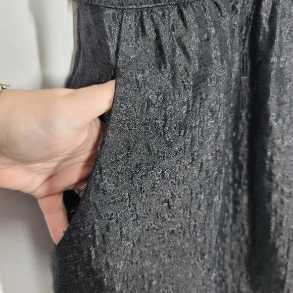 Theory Chiffon Finish Wool Blend Sleeveless Drop Waist Fit & Flare Dress Size 0 - Picture 4 of 6